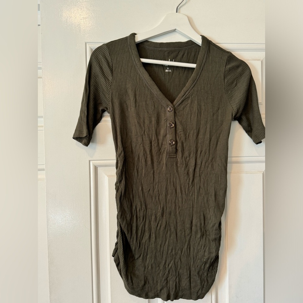 Isabel maternity ribbed henley